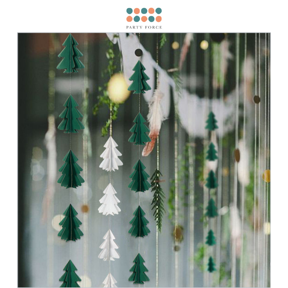 Mini 3D Christmas Decorative Tree Garland Banner for Christmas Decoration