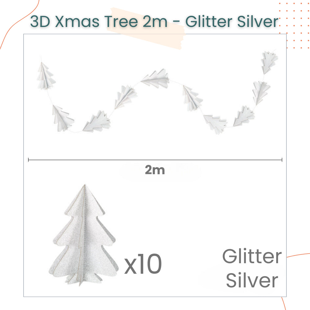Mini 3D Christmas Decorative Tree Garland Banner for Christmas Decoration