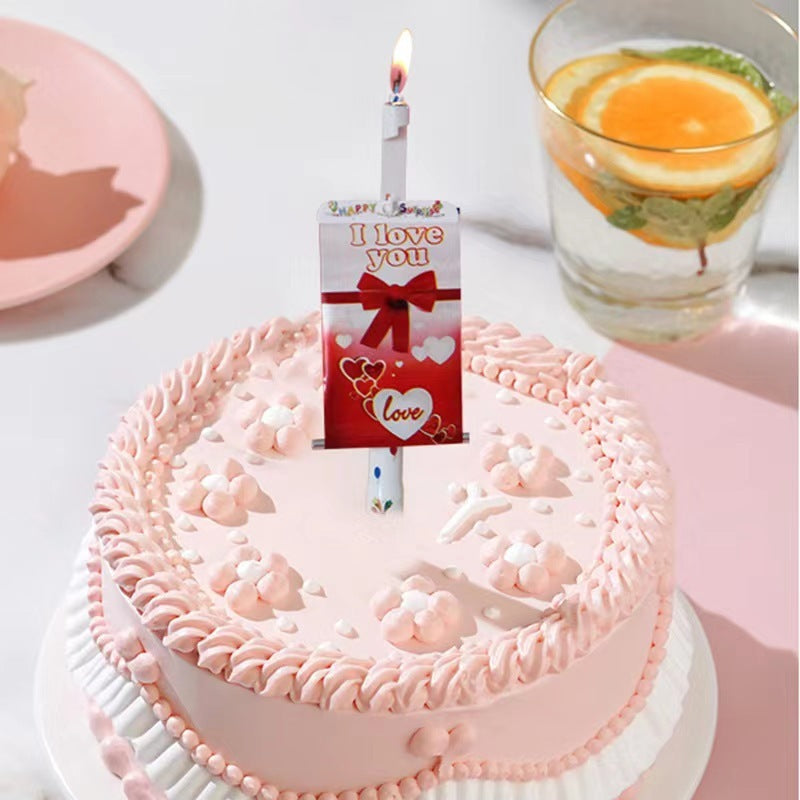 Happy Birthday Candle Double layer Rainbow Music Lotus Birthday Candle