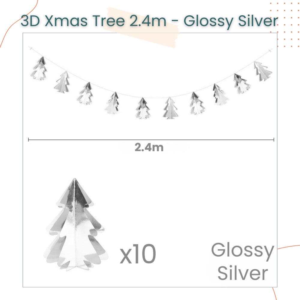 Mini 3D Christmas Decorative Tree Garland Banner for Christmas Decoration