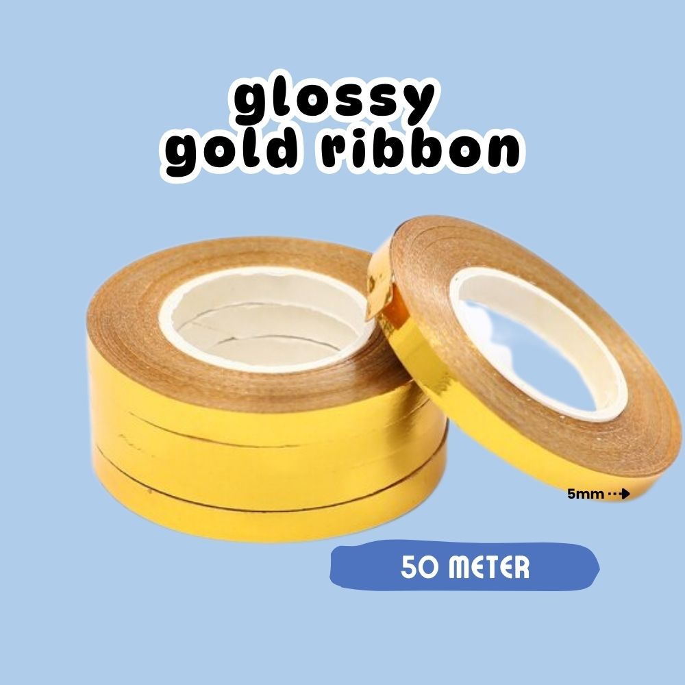 50m Balloon String Curling Ribbon Metallic Ribbon for Birthday Balloon Decoration