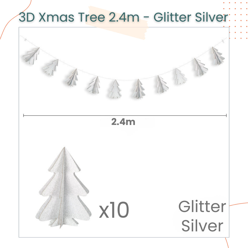 Mini 3D Christmas Decorative Tree Garland Banner for Christmas Decoration