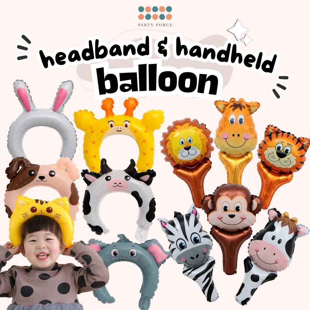 Handheld Balloon Headband Balloon Cartoon Cheering Stick Balloon Gift