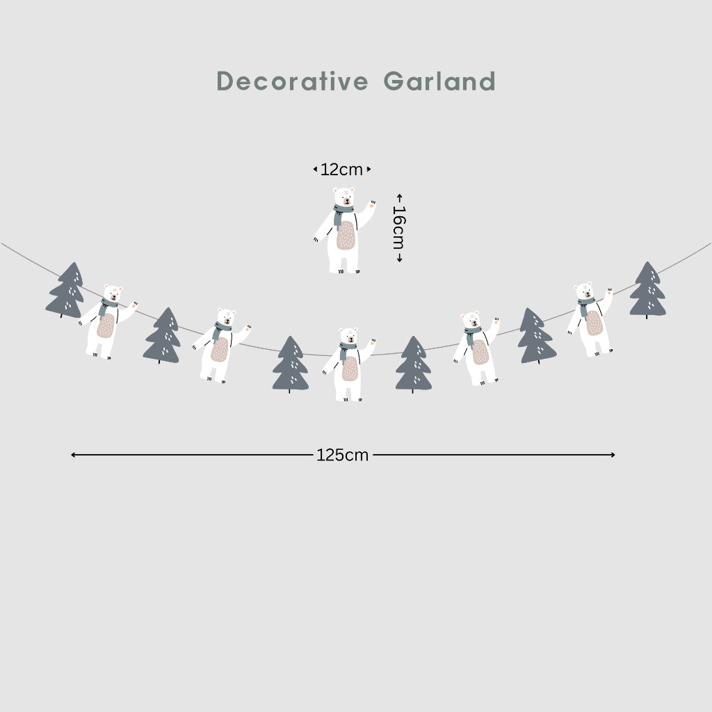 Personalised Snow Bear Party Decoration Personalized Birthday Banner Cake Topper Cupcake Topper Customise