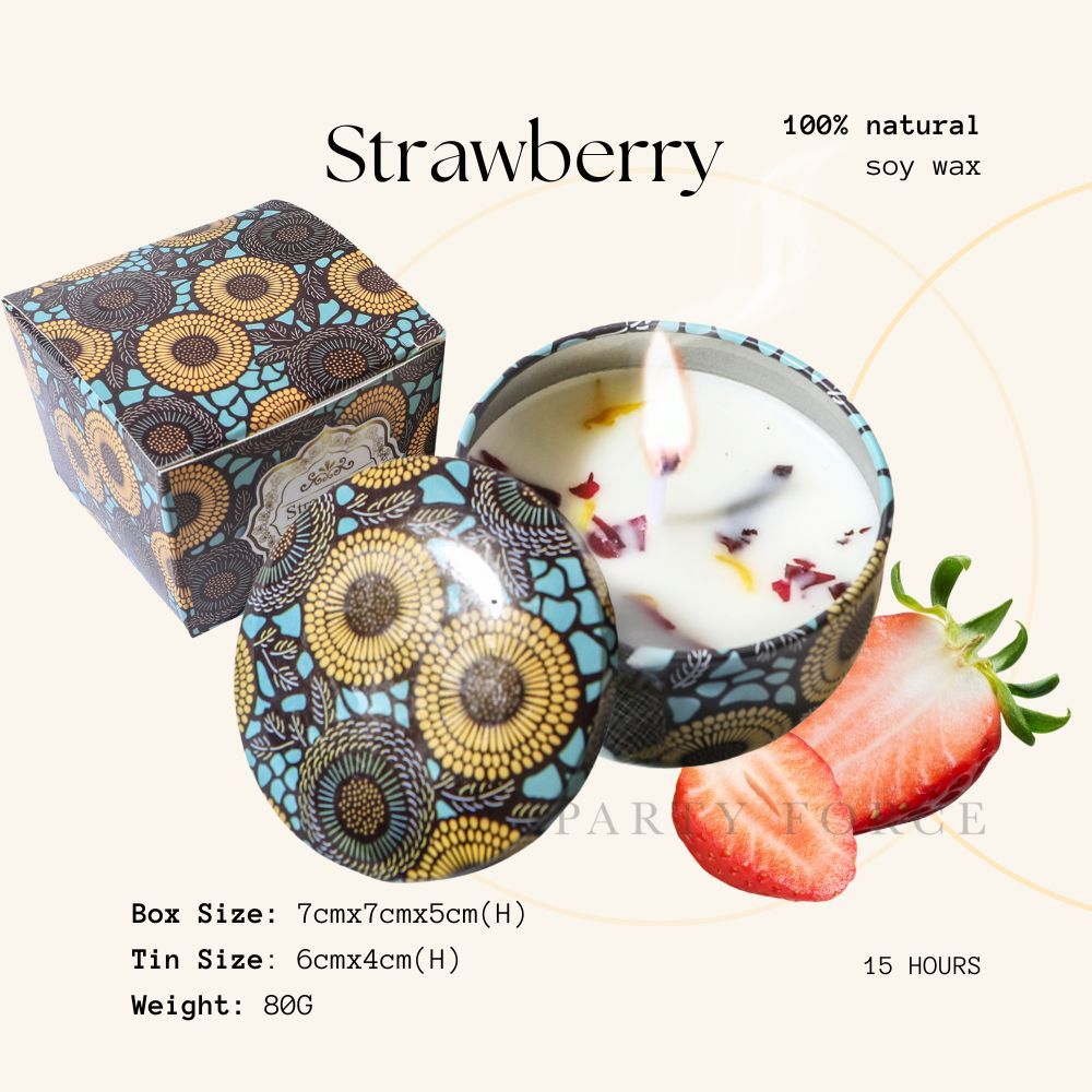 Scented Candle Natural Soy Wax Dried Flower Handmade Aromatherapy Tin Can Candle Gift
