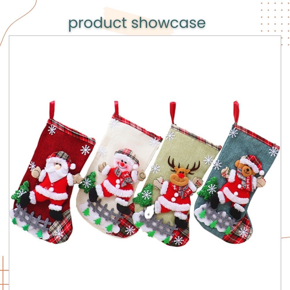 Cute Hanging Christmas Stocking Gift Bag Candy Bag