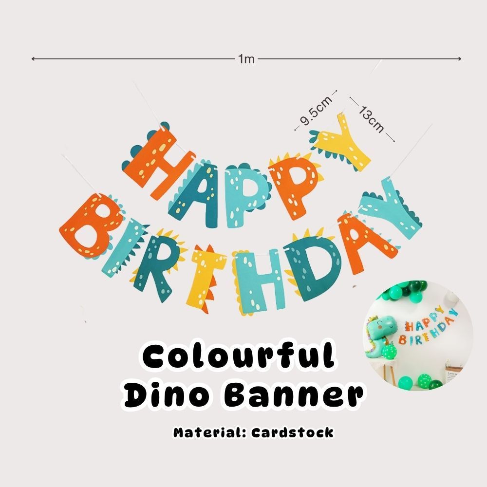 Personalised Dinosaur Theme Birthday Balloon Party Balloon Banner Decoration