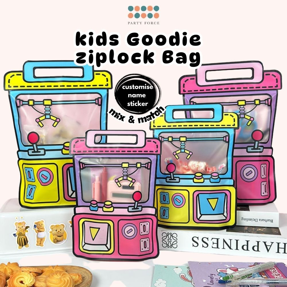 Creative Schoolbag Shape Claw Machine Design Ziplock Goodie Bag