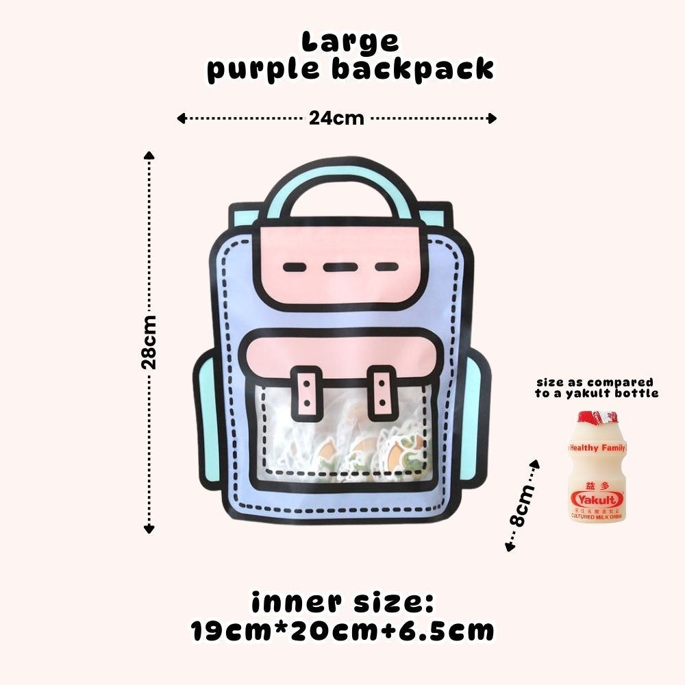 Creative Schoolbag Shape Claw Machine Design Ziplock Goodie Bag