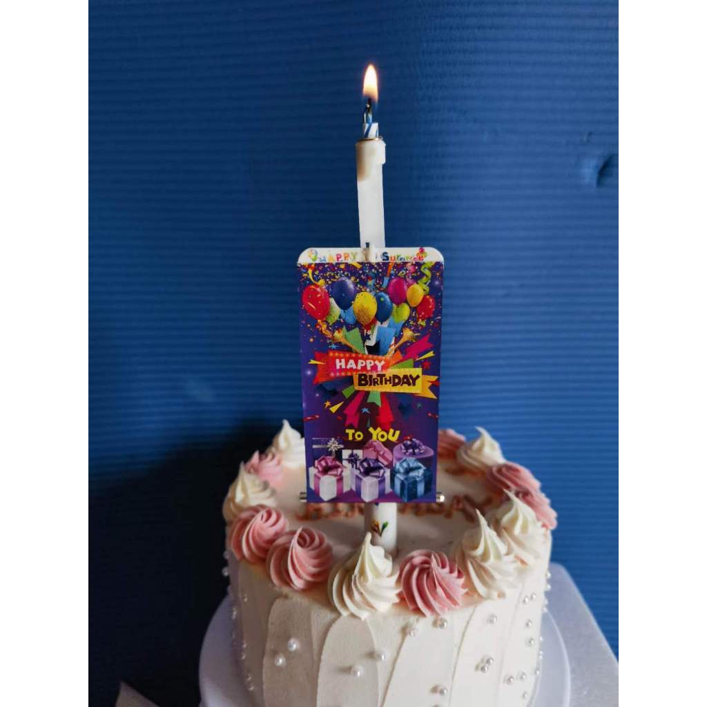 Happy Birthday Candle Double layer Rainbow Music Lotus Birthday Candle