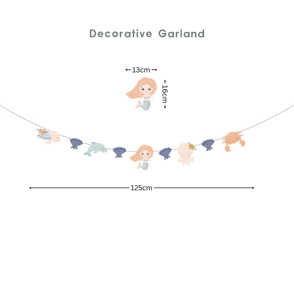 Personalised Mermaid Under the Sea Party Decoration Personalized Birthday Banner Cake Topper Cupcake Topper Customise