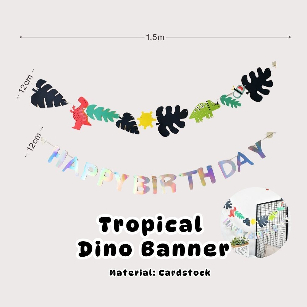 Personalised Dinosaur Theme Birthday Balloon Party Balloon Banner Decoration