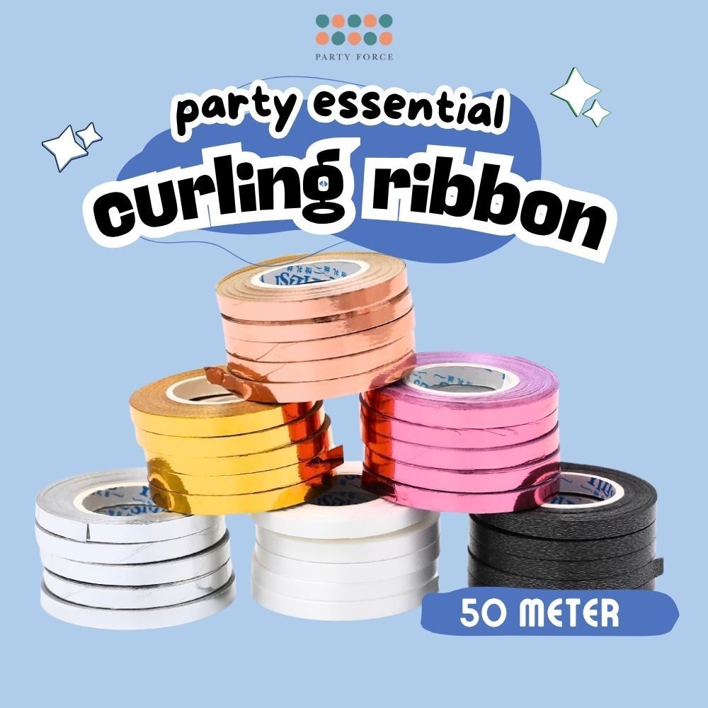 50m Balloon String Curling Ribbon Metallic Ribbon for Birthday Balloon Decoration