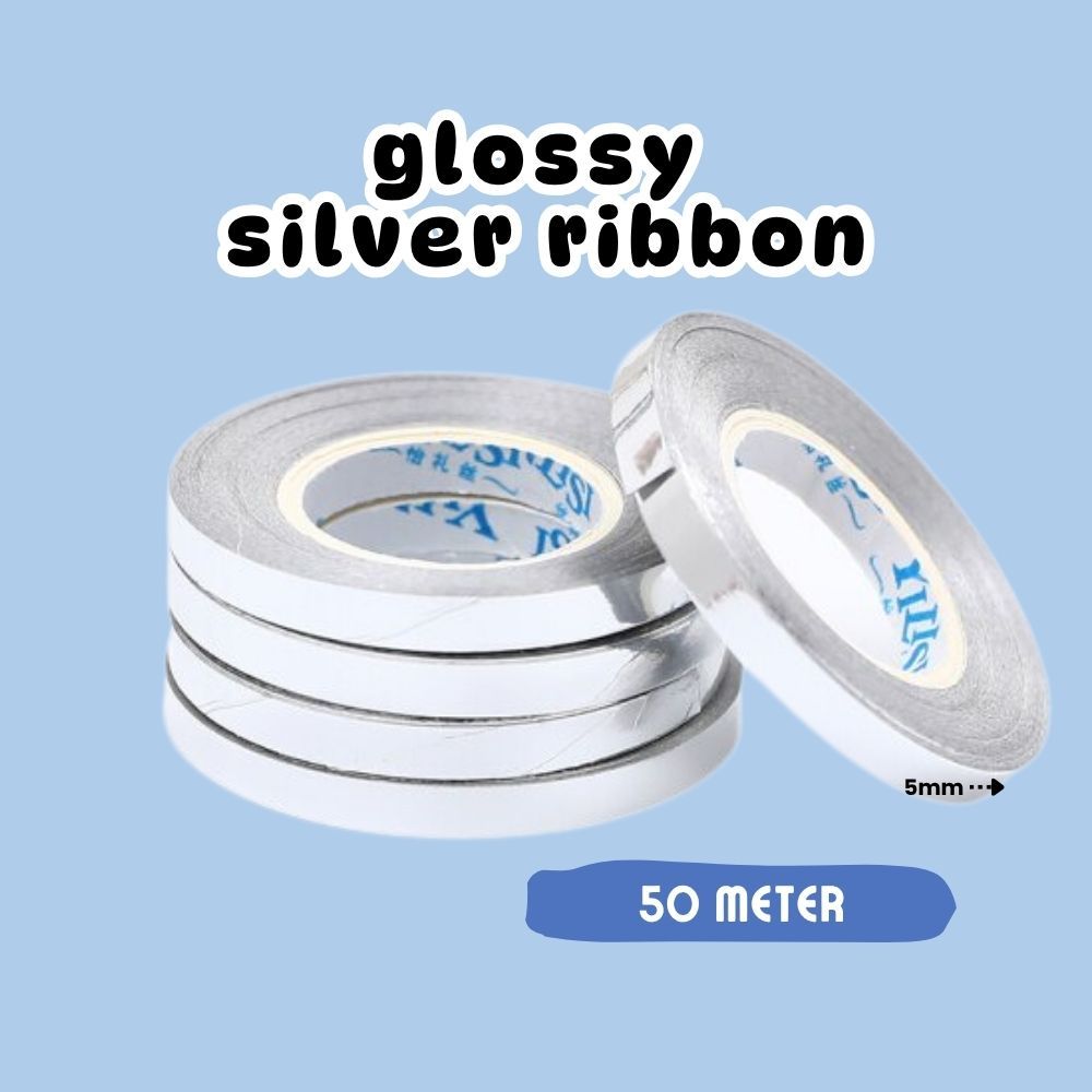 50m Balloon String Curling Ribbon Metallic Ribbon for Birthday Balloon Decoration