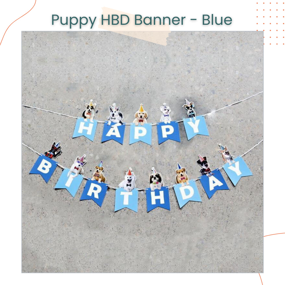 Puppy Happy Birthday Decoration Banner for Puppy Party