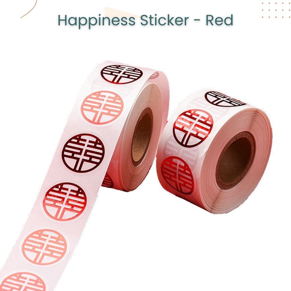 囍 Chinese Word Happiness Red Gold Iridescent Sticker 500pcs for Chinese Wedding Decoration
