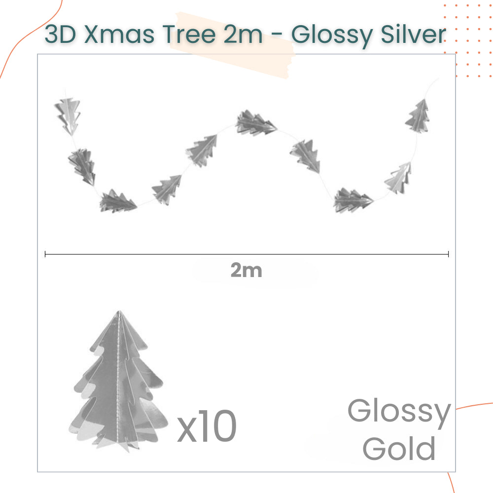 Mini 3D Christmas Decorative Tree Garland Banner for Christmas Decoration
