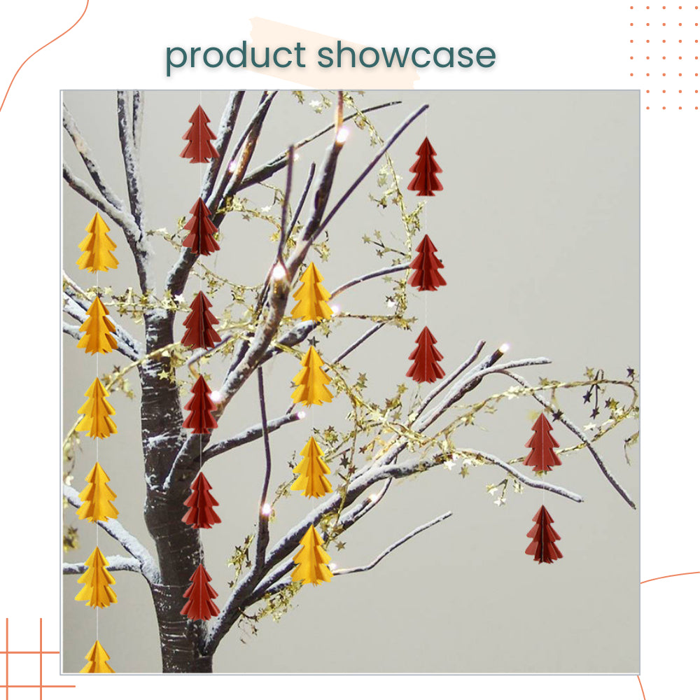 Mini 3D Christmas Decorative Tree Garland Banner for Christmas Decoration