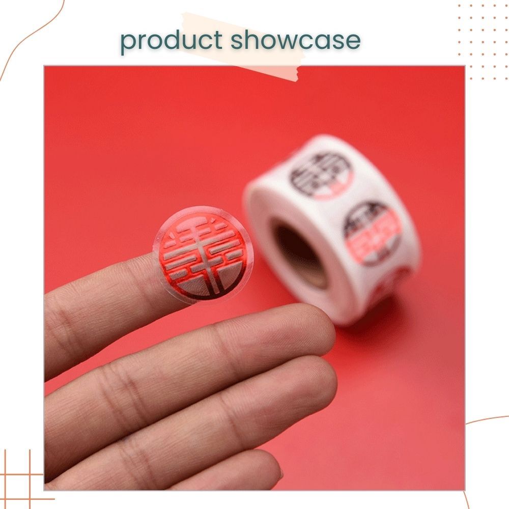 囍 Chinese Word Happiness Red Gold Iridescent Sticker 500pcs for Chinese Wedding Decoration