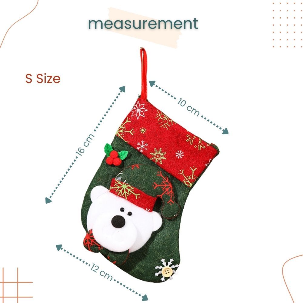 Cute Hanging Christmas Stocking Gift Bag Candy Bag
