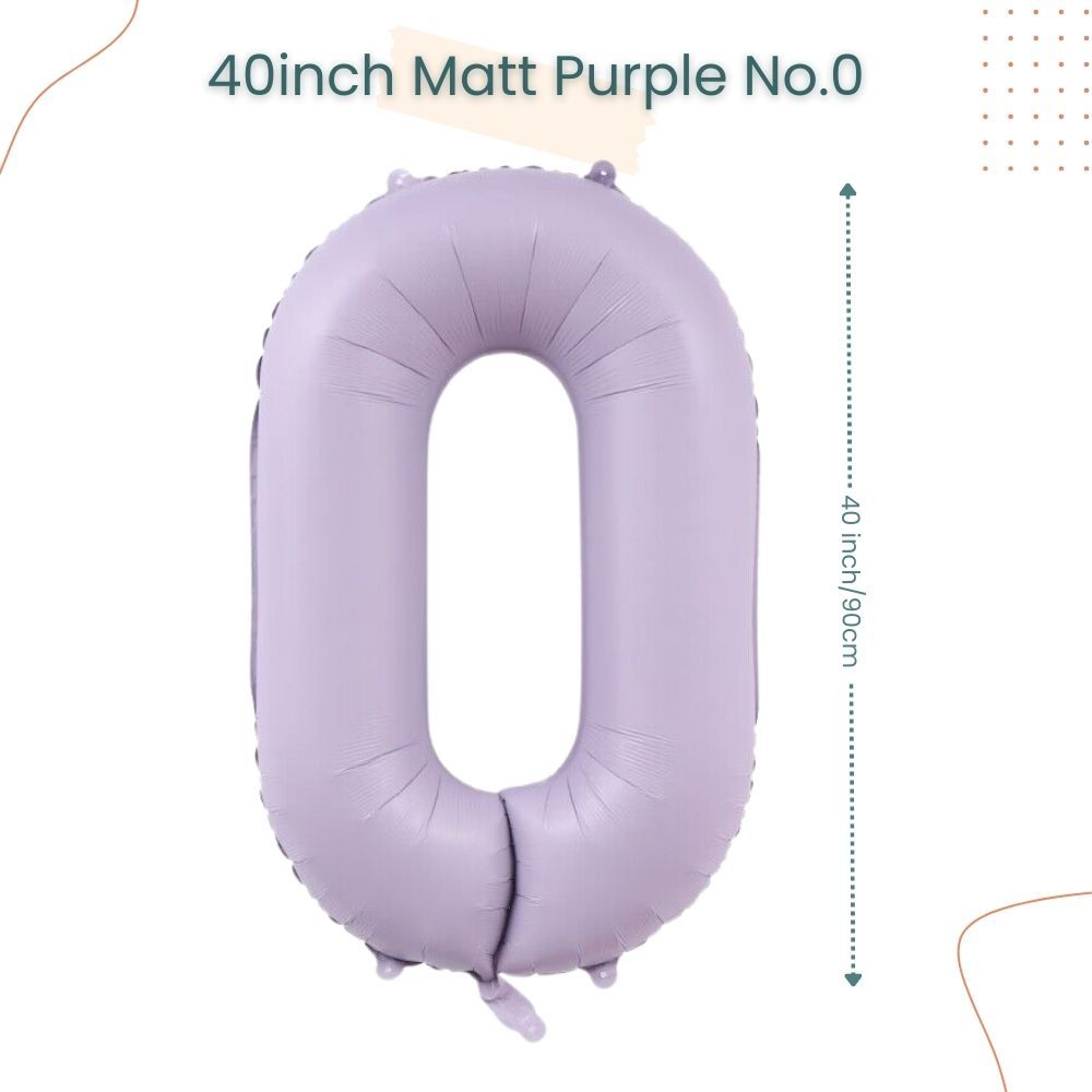 40 inch Matt Purple Number Balloon for birthday party decoration