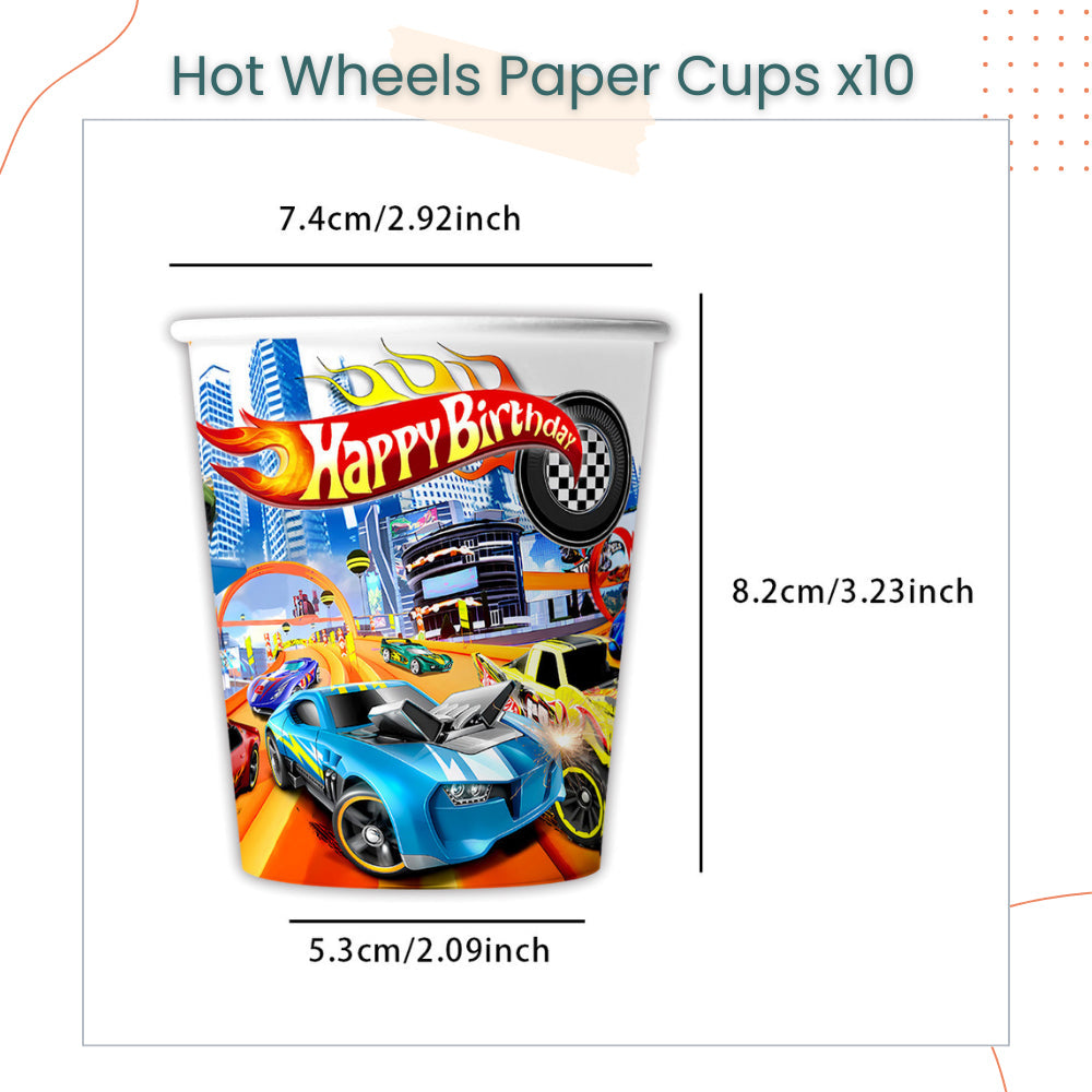 Racing Car Hot Wheels Theme Disposable Tableware Banner Balloon Birthday Decoration for Party Events
