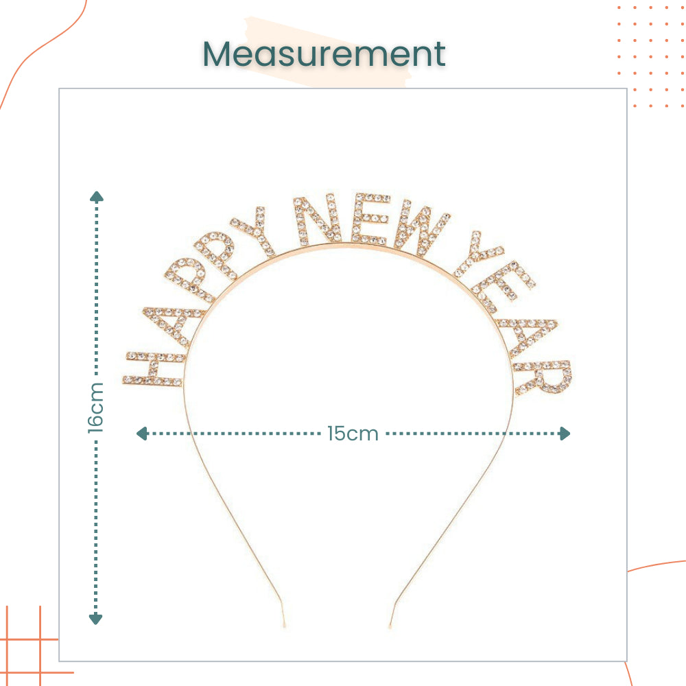 Happy New Year Metal Tiara Sash for New Year Celebration