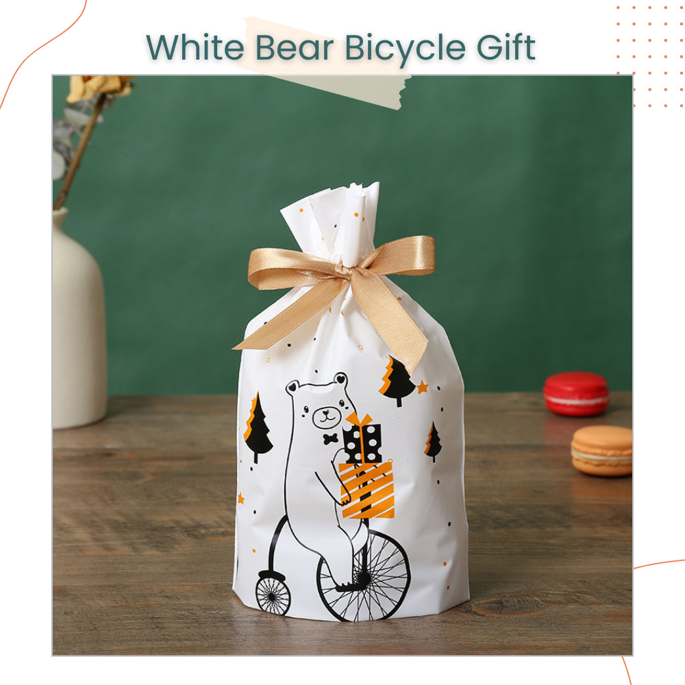 Christmas Cute Cartoon Gift Drawstring Packaging Bag for Gift Goodie on Christmas Party Event Celebration