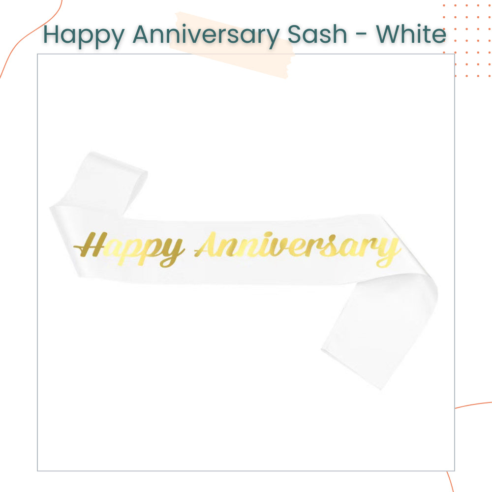 Happy Anniversary Sash for Anniversary Party Photoshoot