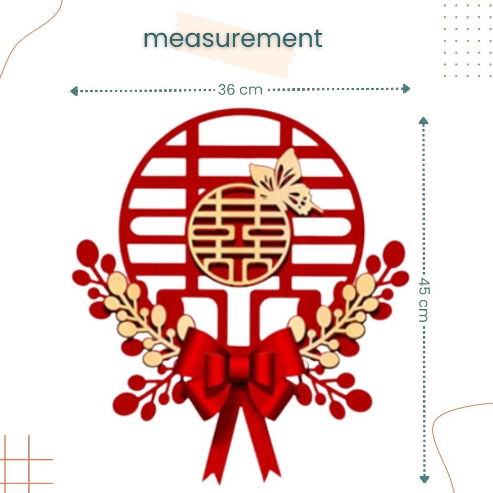 囍 Red Chinese Happiness Glitter Happy Wedding Door Decoration Sticker Set Wedding Room Living Room Photo Props