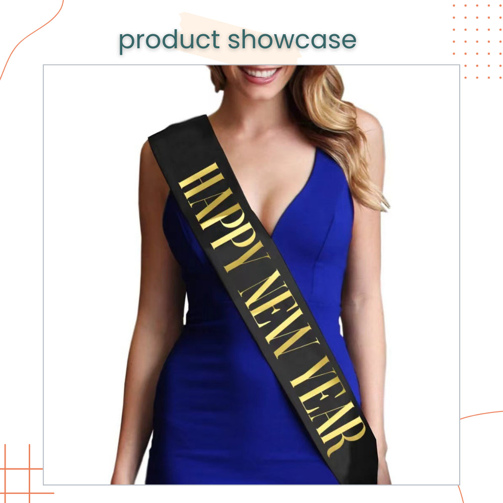 Happy New Year Metal Tiara Sash for New Year Celebration