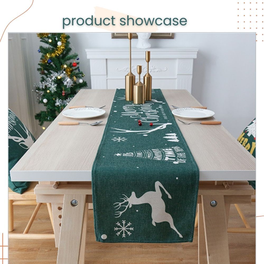 Christmas Theme Knitting Table Cloth with Tassel for Christmas Home Decoration Christmas Party