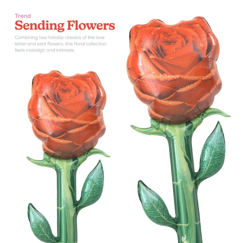 Giant Rose Flower foil balloon for Valentine's Day mother's day Teacher's day Wedding proposal Decoration Props