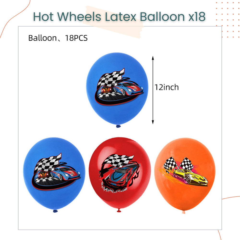 Racing Car Hot Wheels Theme Disposable Tableware Banner Balloon Birthday Decoration for Party Events