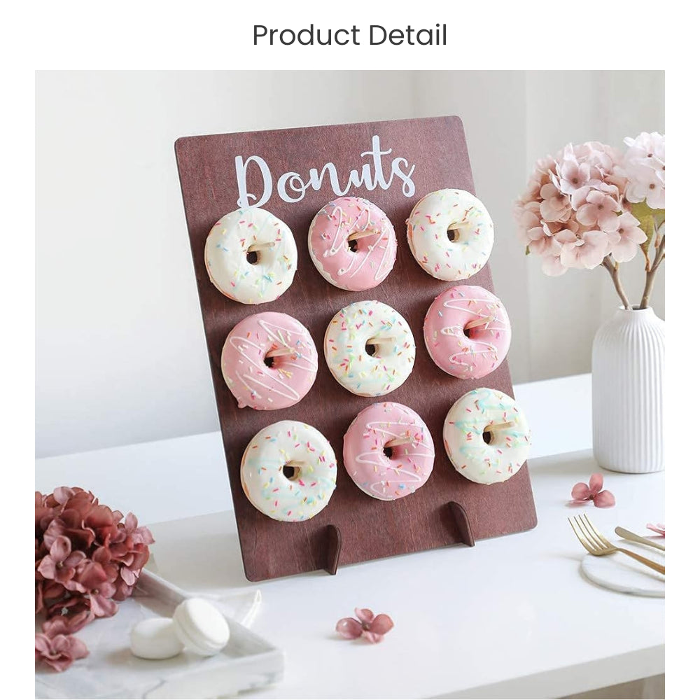 Wooden Donut Stand Rustic Minimalist Birthday Wedding Party Decoration