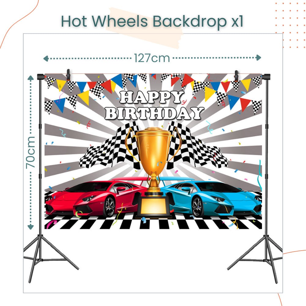 Racing Car Hot Wheels Theme Disposable Tableware Banner Balloon Birthday Decoration for Party Events