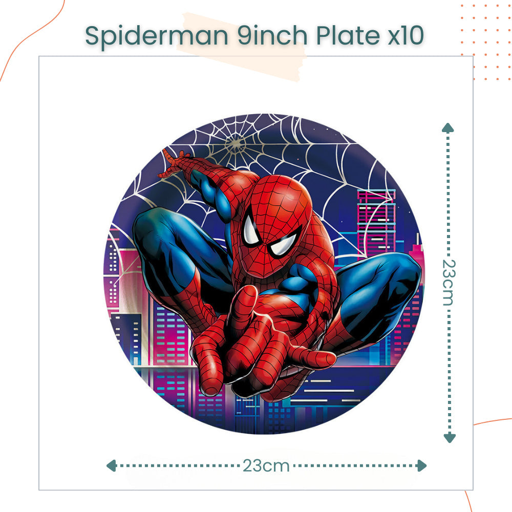 Spiderman Theme Disposable Tableware Plates Cups Cutlery Banner Balloon for Birthday Party
