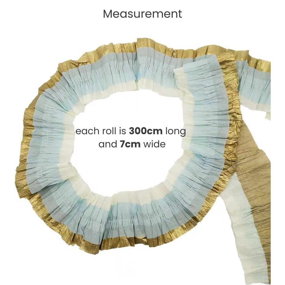 Ruffled Crepe Paper Roll For Party Streamers Party Backdrop