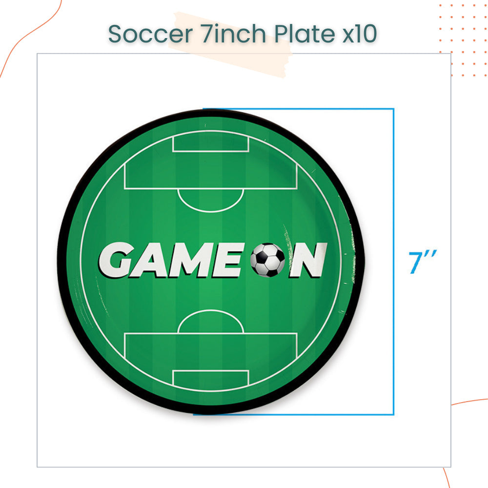 Soccer Theme Disposable Tableware Plates Cups Cutlery Banner Balloon for Birthday Party