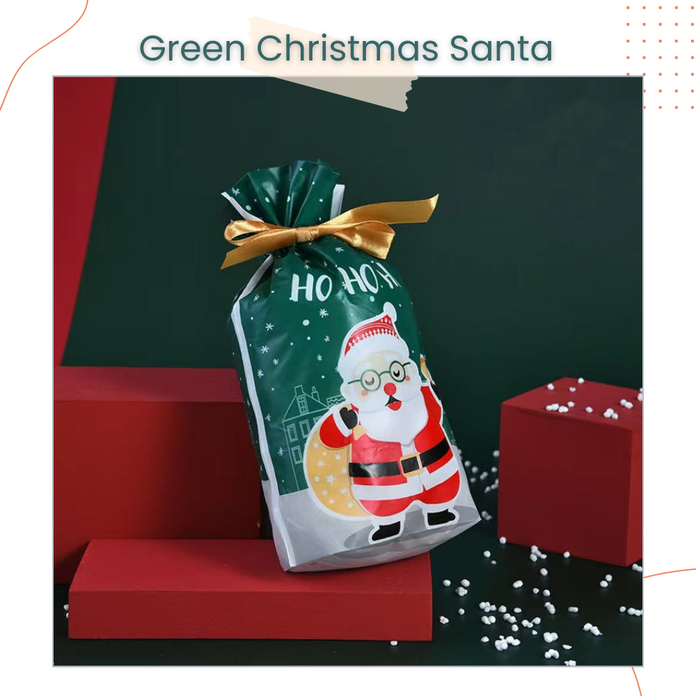 Christmas Cute Cartoon Gift Drawstring Packaging Bag for Gift Goodie on Christmas Party Event Celebration