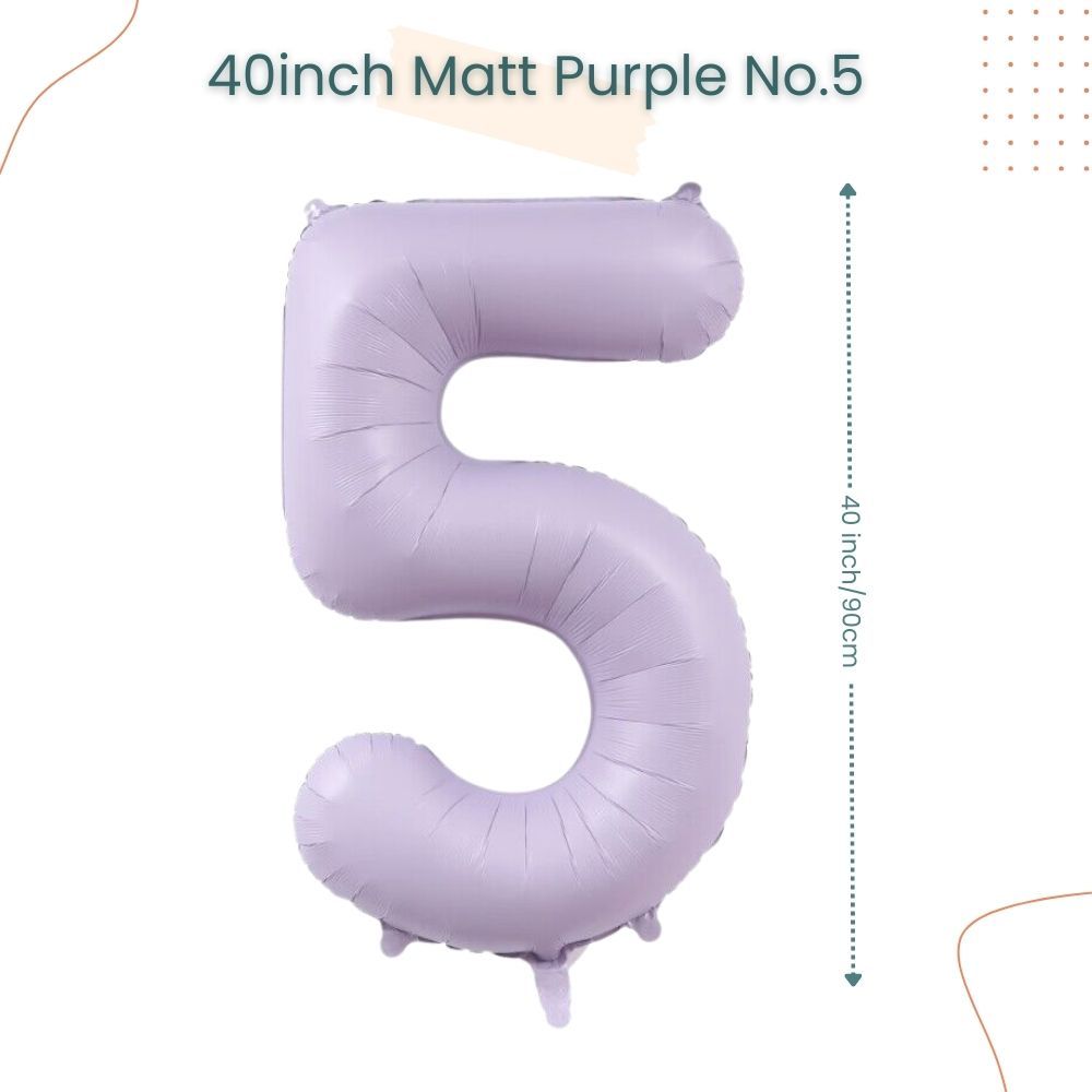 40 inch Matt Purple Number Balloon for birthday party decoration