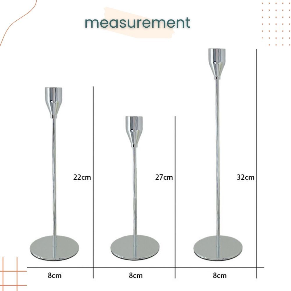 Gold European Style 3pcs set Metal Candlestick Scented Candle for Wedding Birthday Party Living Decoration