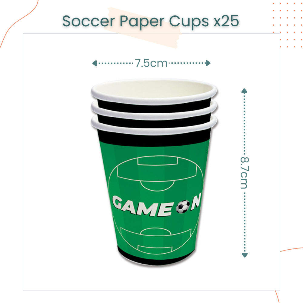 Soccer Theme Disposable Tableware Plates Cups Cutlery Banner Balloon for Birthday Party