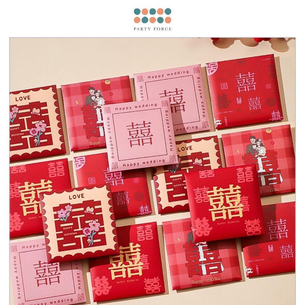 囍 Chinese Red Packet Wedding Cute Angpao for Chinese Wedding Gift Money Envelop Bag