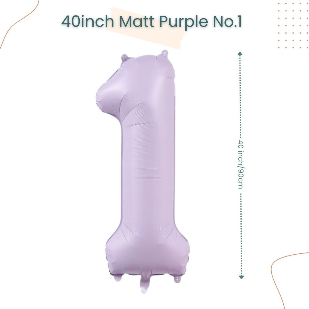 40 inch Matt Purple Number Balloon for birthday party decoration