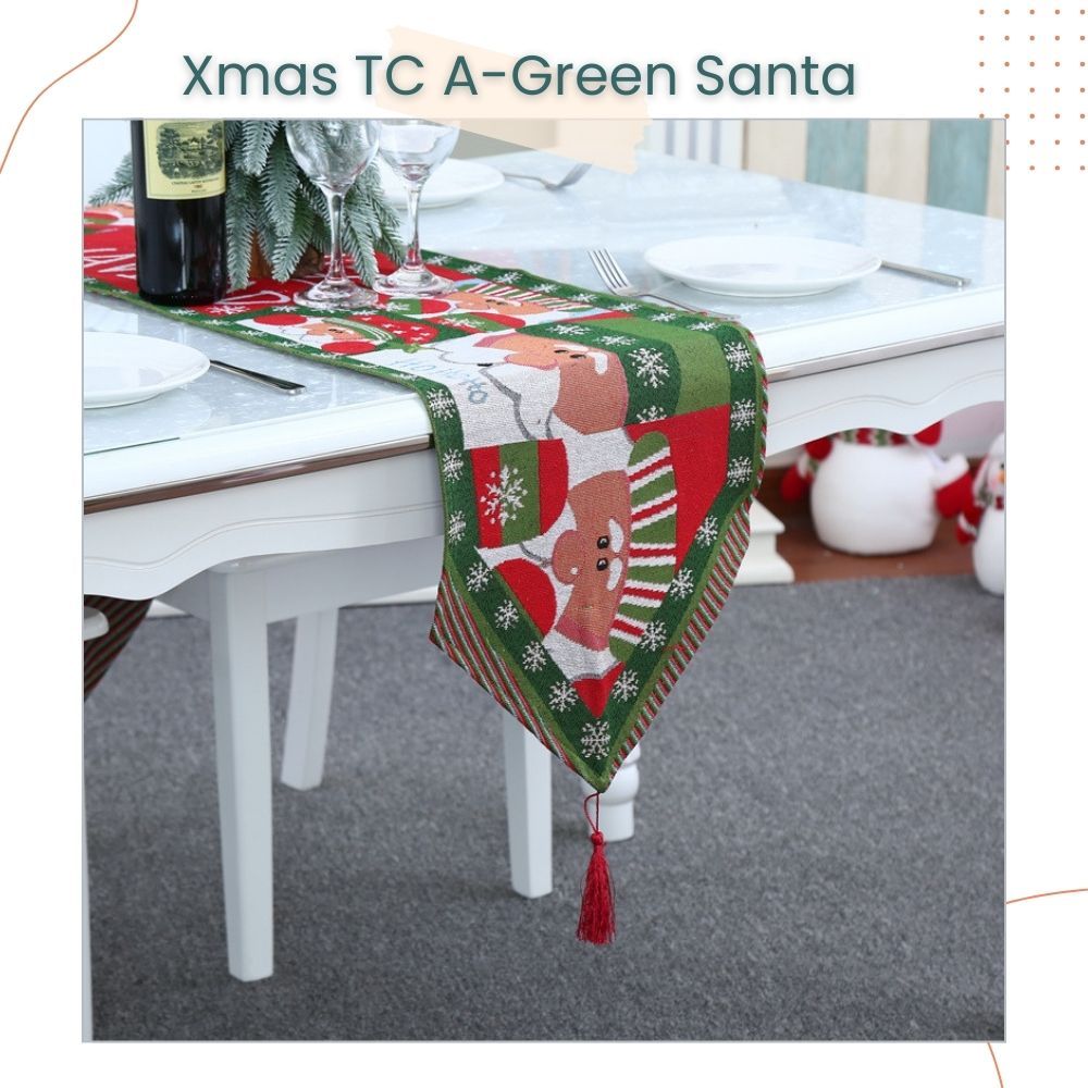 Christmas Theme Knitting Table Cloth with Tassel for Christmas Home Decoration Christmas Party