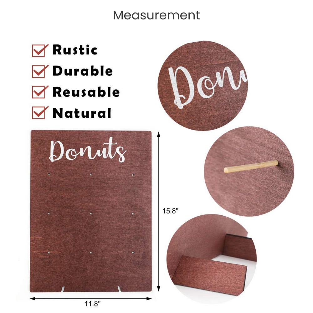 Wooden Donut Stand Rustic Minimalist Birthday Wedding Party Decoration
