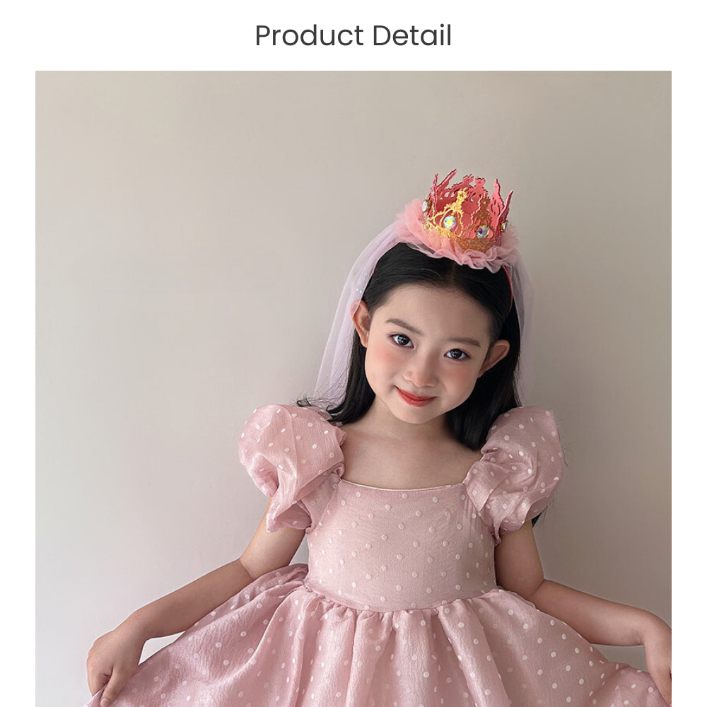 Princess Diamond Veil Headband Tiara Party Hat for Birthday Party Decoration