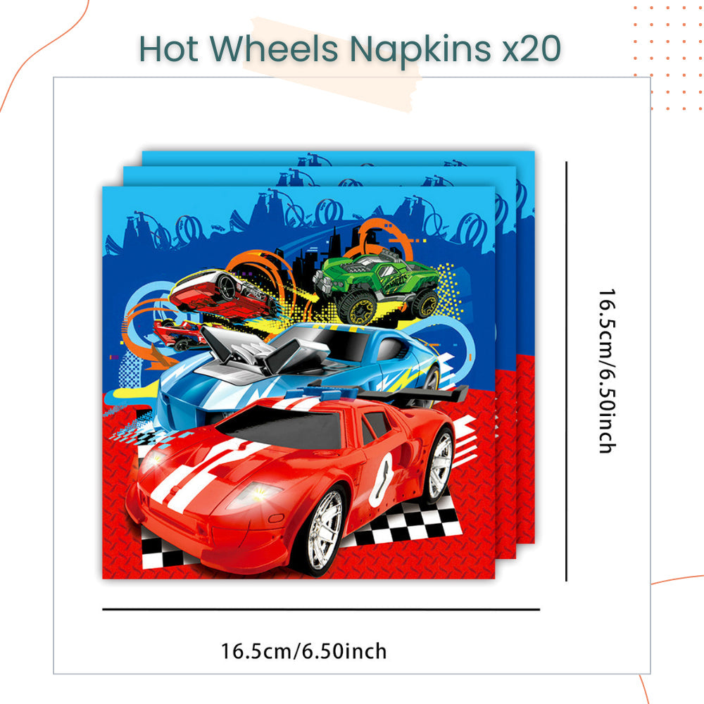 Racing Car Hot Wheels Theme Disposable Tableware Banner Balloon Birthday Decoration for Party Events