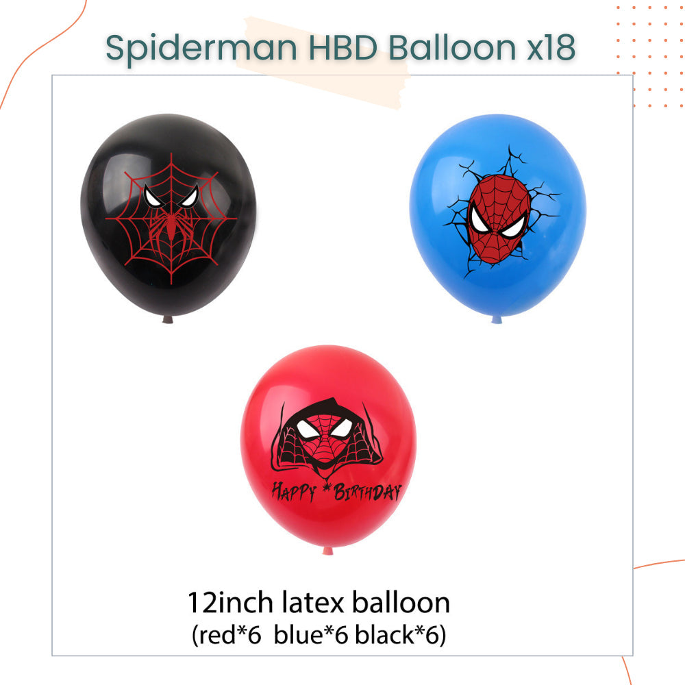 Spiderman Theme Disposable Tableware Plates Cups Cutlery Banner Balloon for Birthday Party